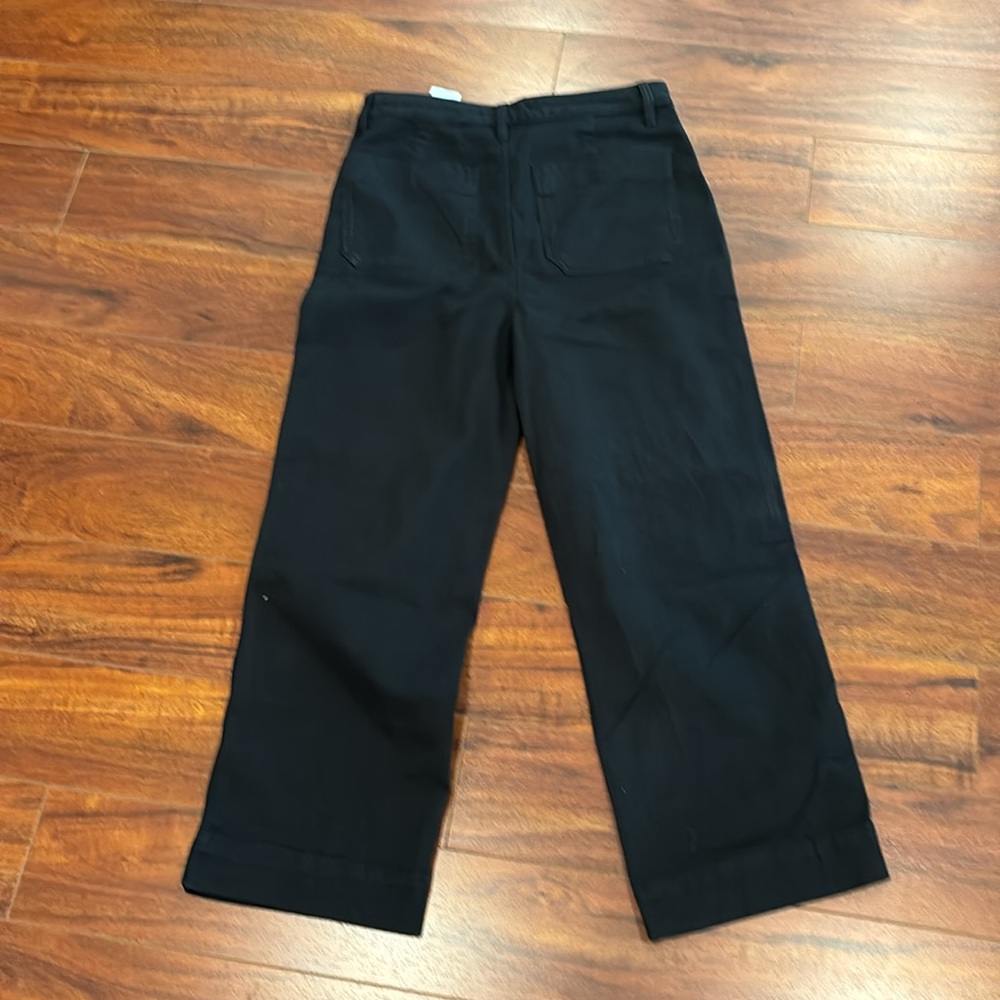 QUINCE High Waist Organic Cotton Stretch Twill Pant (Black) - Picture 3 of 3